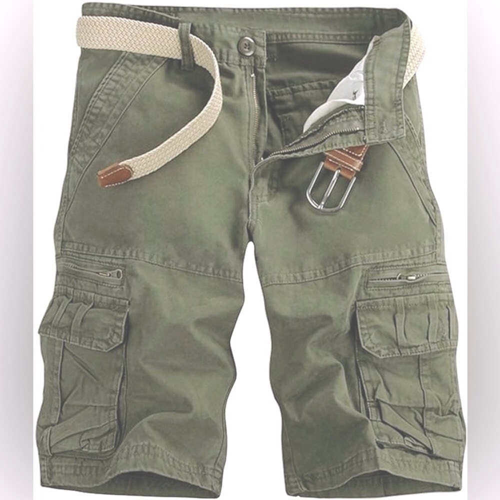 Brand New W/O Tag Men's Army Green Cargo Shorts Size 36